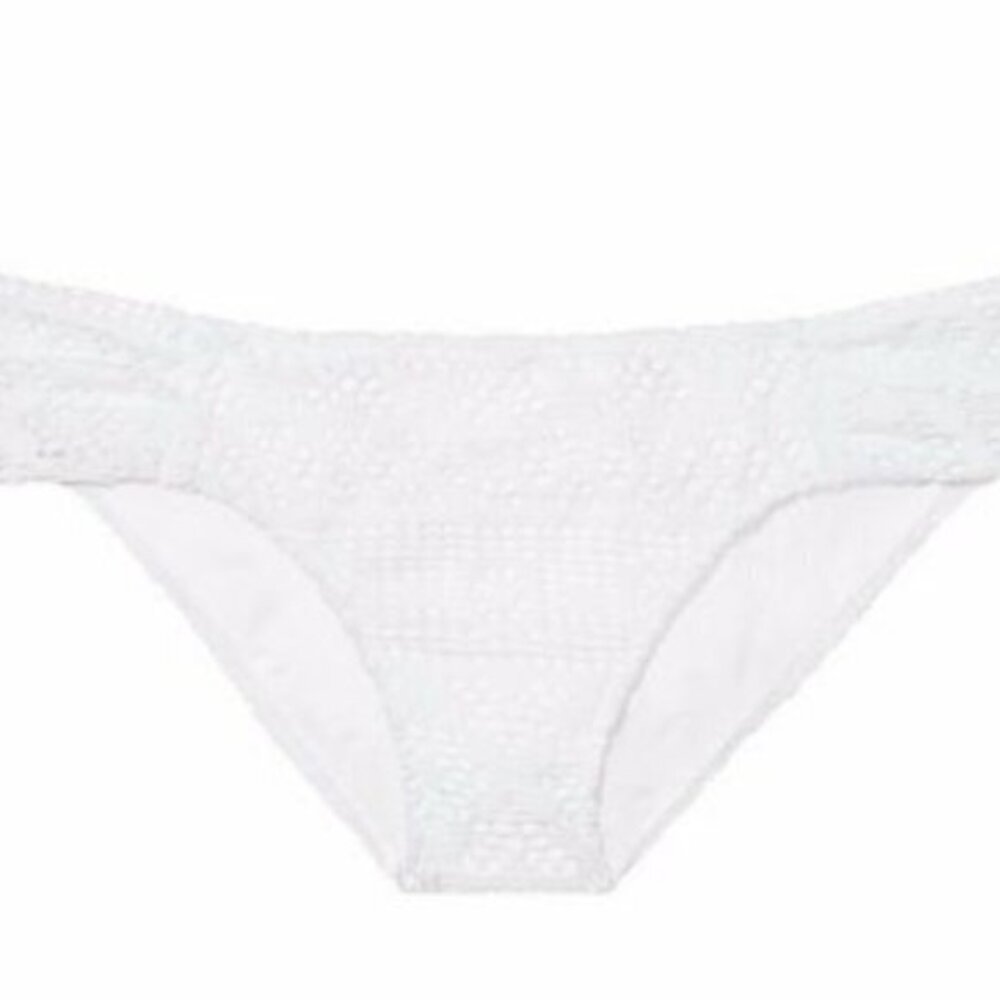 Victoria Secret Swim Bikini Small White Crochet